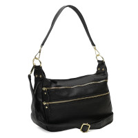Женская кожаная сумка Borsa Leather K1213-black