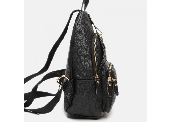 Женский кожаный рюкзак Borsa Leather K1162-black