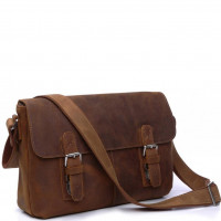 Мессенджер мужской кожаный через плечо crazy horse Tiding Bag 6002B-1