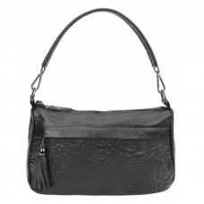 Женская кожаная сумка Borsa Leather 1t840-black