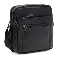 Мужская кожаная сумка Borsa Leather K12333-black