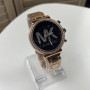 Качественные женские часы Michael Kors люкс реплика золотистые серебристые Золото-серебристый