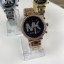 Качественные женские часы Michael Kors люкс реплика золотистые серебристые Золото-серебристый