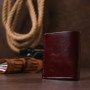 Классическое кожаное портмоне Shvigel 16505 Бордовый