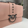Женская мини сумочка клатч на плечо в стиле Pinko, белая сумка на цепочке с птичками Розовый