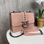 Женская мини сумочка клатч на плечо в стиле Pinko, молочная сумка на цепочке с птичками пинко Розовый