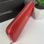 Женский кожаный клатч кошелек Chanel черный из натуральной кожи в коробке