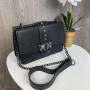 Женская мини сумочка клатч в стиле Pinko с птичками. Маленькая сумка на цепочке Пинко птички бордовая зеленая Черный