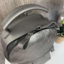 Женский мини рюкзак сумка в стиле Гучи с тиснением, сумка-рюкзак городской для девушек, маленький рюкзачок Серебристый