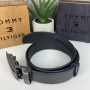 Качественный мужской кожаный ремень автомат стиле Tommy Hilfiger, пояс из натуральной кожи Томми