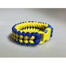 Плетеный браслет из паракорда 16,5 см LeCord Желто-синий