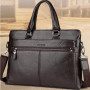 Классический мужской деловой портфель для документов формат А4, мужская сумка офисная для работы эко кожа Темно-коричневый