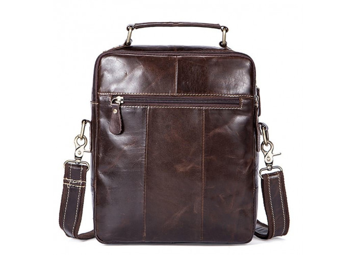 Сумка мужская гладкая Vintage 14748 Коричневая
