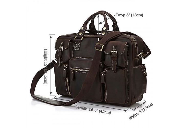 Сумка мужская Vintage 14757 в винтажном стиле Коричневая