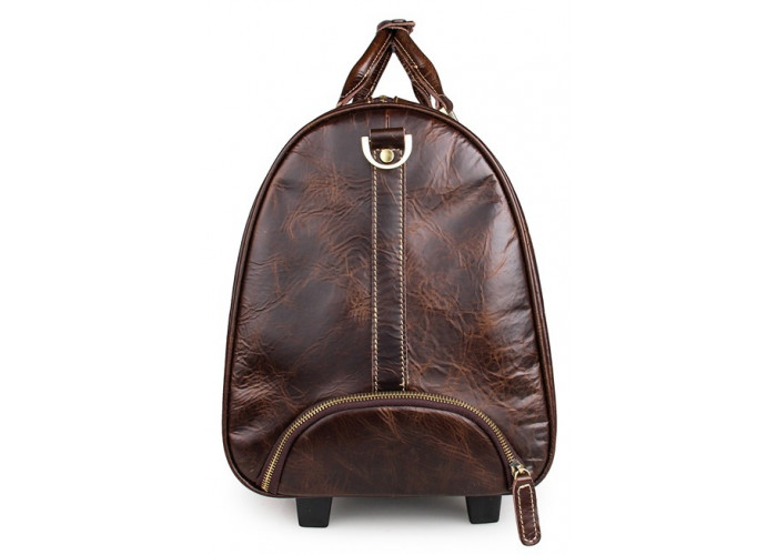 Сумка дорожная Vintage 14254 на колесах Коричневая