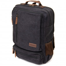 Рюкзак текстильный дорожный унисекс на два отделения Vintage 20611 Черный