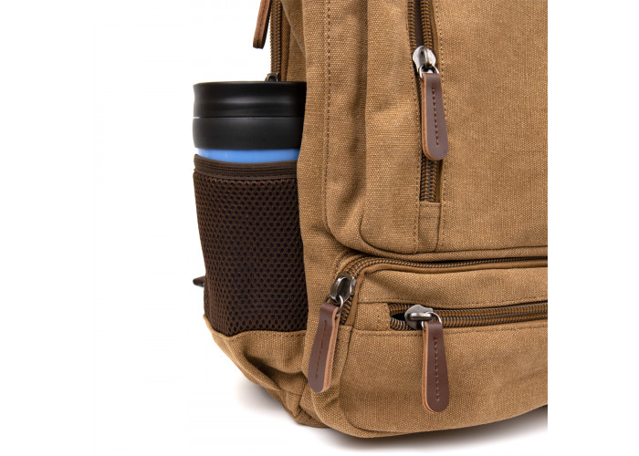 Рюкзак текстильный дорожный унисекс на два отделения Vintage 20614 Песочный