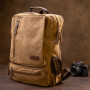 Рюкзак текстильный дорожный унисекс на два отделения Vintage 20614 Песочный