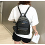 Стильный детский рюкзак для девочек с брелком, девочковый рюкзачок набор с кошельком ключницей мини портфель Черный