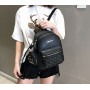 Стильный детский рюкзак для девочек с брелком, девочковый рюкзачок набор с кошельком ключницей мини портфель Черный
