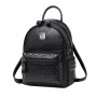 Женский городской мини рюкзак классический черный из экокожи. Качественный маленький рюкзачок эко кожа