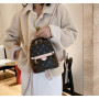 Женский мини рюкзак сумочка в стиле Луи Витон. Маленький рюкзачок сумка Louis Vuitton реплика Молочные вставки