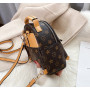 Женский мини рюкзак сумочка в стиле Луи Витон. Маленький рюкзачок сумка Louis Vuitton реплика Желтые вставки
