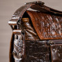 Cумка мужская с тиснением под крокодила Vintage 14698 Коричневая