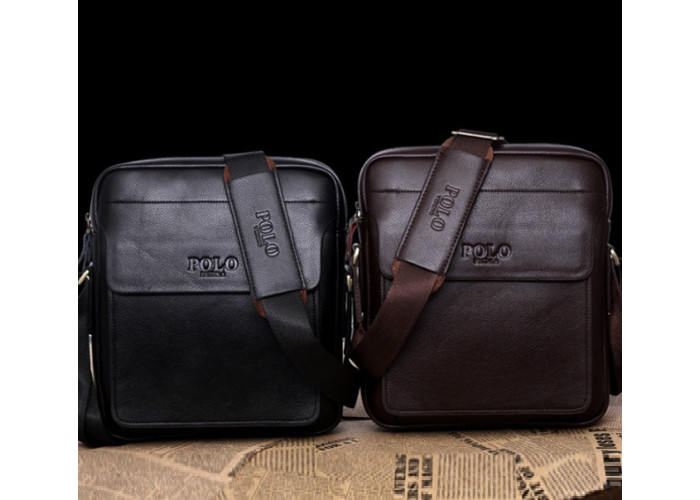 Качественная мужская сумка через плечо кожаная барсетка планшетка Поло, Мужская сумка-планшет Polo эко кожа
