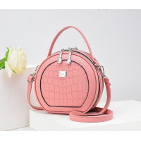 Сумка женская круглая в стиле Prada маленькая, мини сумочка для девушки Прада реплика Розовый