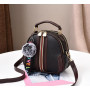 Женская маленькая сумочка с меховым брелком, мини-сумка с меховой подвеской, сумка эко кожа Черный